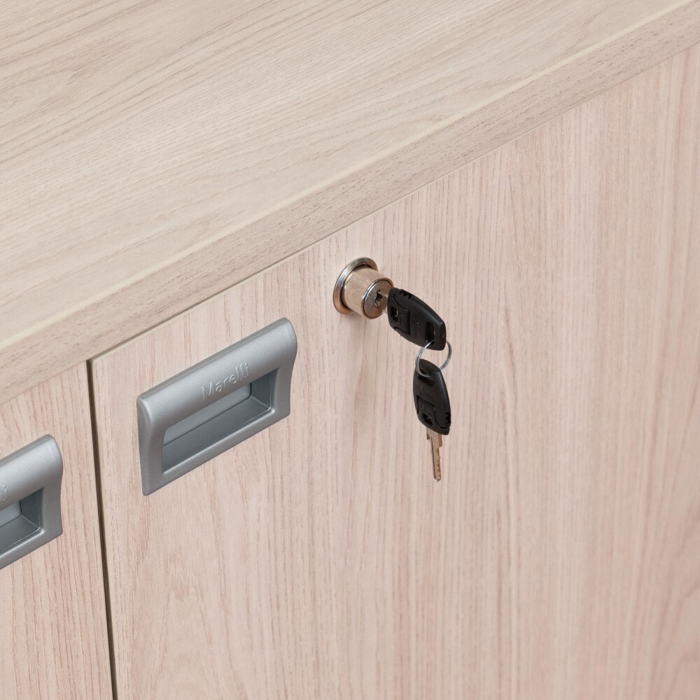 ARMARIO BAJO MADERA GRIS WORK 6 PUERTAS