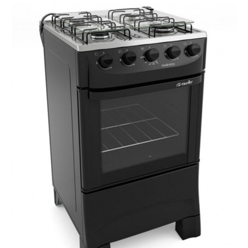 COCINA MUELLER MODERATTO 4 HORNALLAS NEGRA