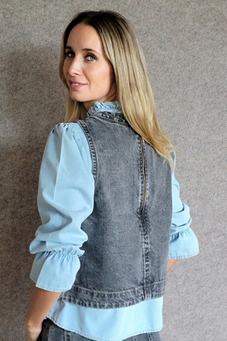 Chaleco Cadaqués Denim Negro Picado