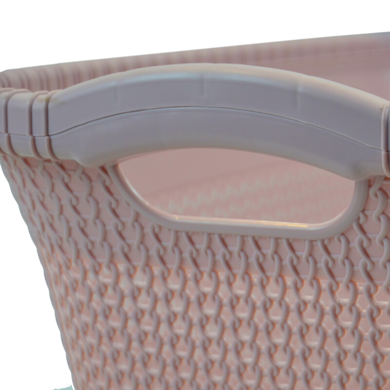 Canasto para ropa símil ratan 40 litros ROSA