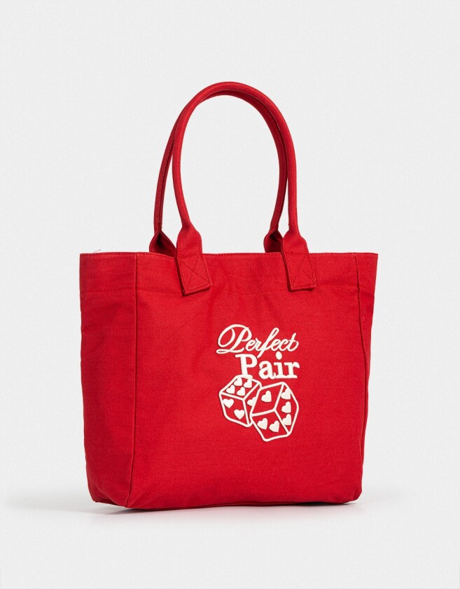 Shopper Cartera Shopper Bordada - Rojo Medio