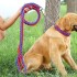 Correa Collar Reforzado Perros Semi Ahorque Cuerda Trenzada Variante Color Rojo y Azul