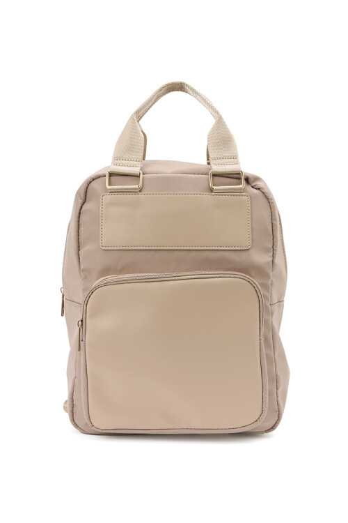 Mochila de nylon y PU Khaki