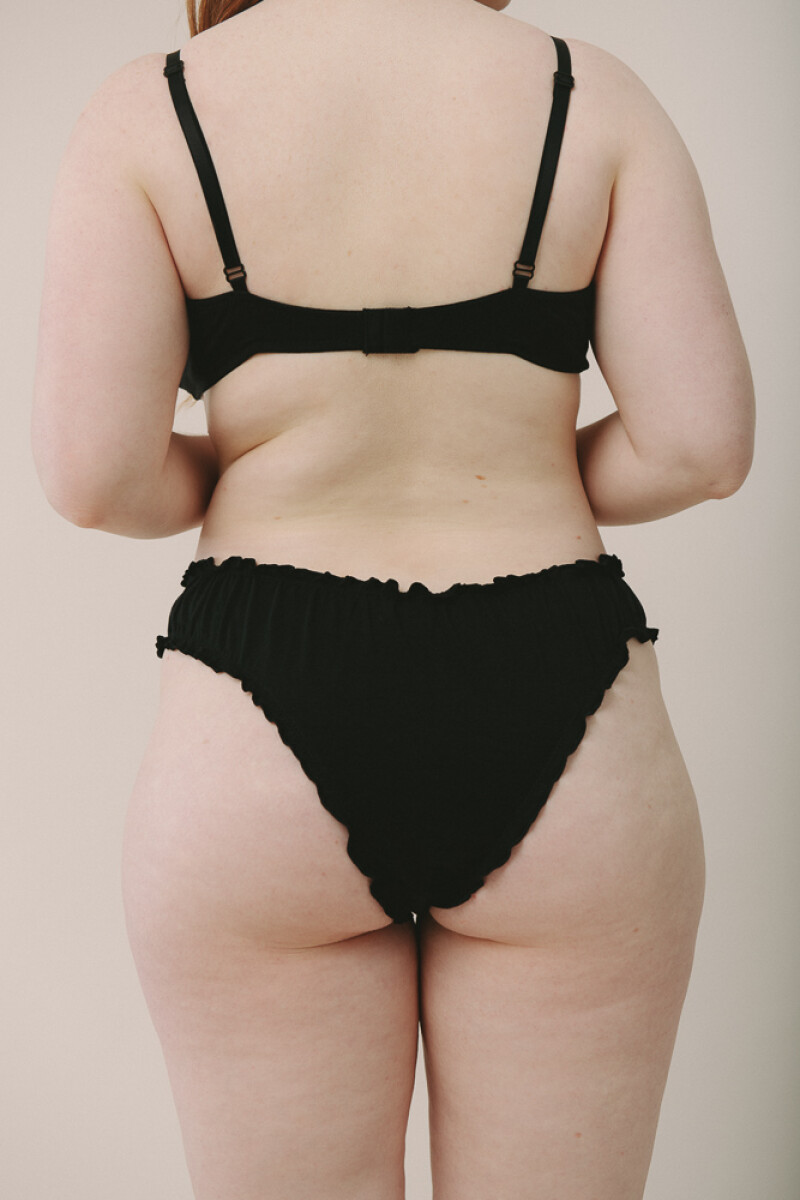 Vedetina Cata – Algodón suave con frunces, sexy y divertida Negro