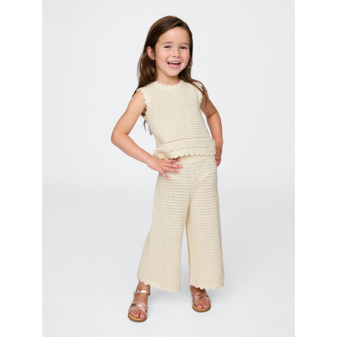 CROCHET WIDE LEG PANT IVORY FROST