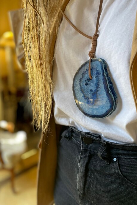 Simple Ágata Necklaces Azul