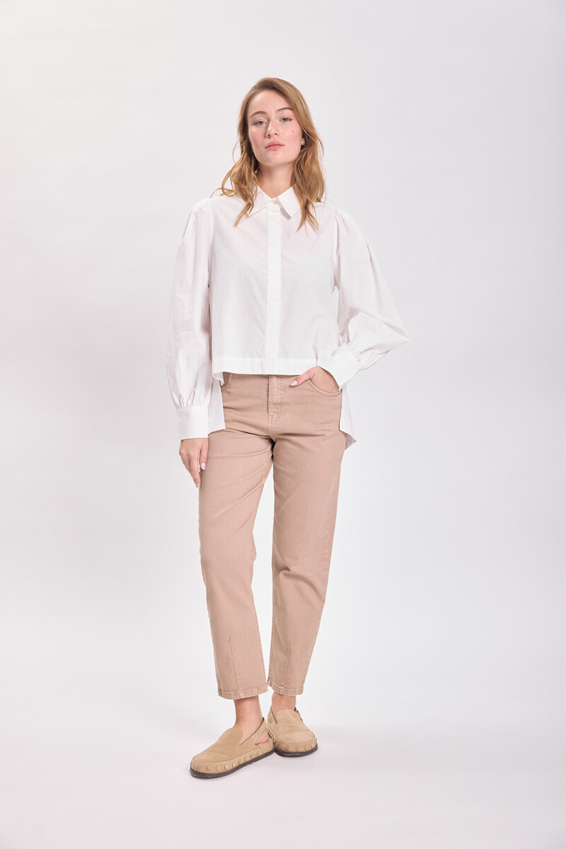 Pantalón jean carrot - Beige 