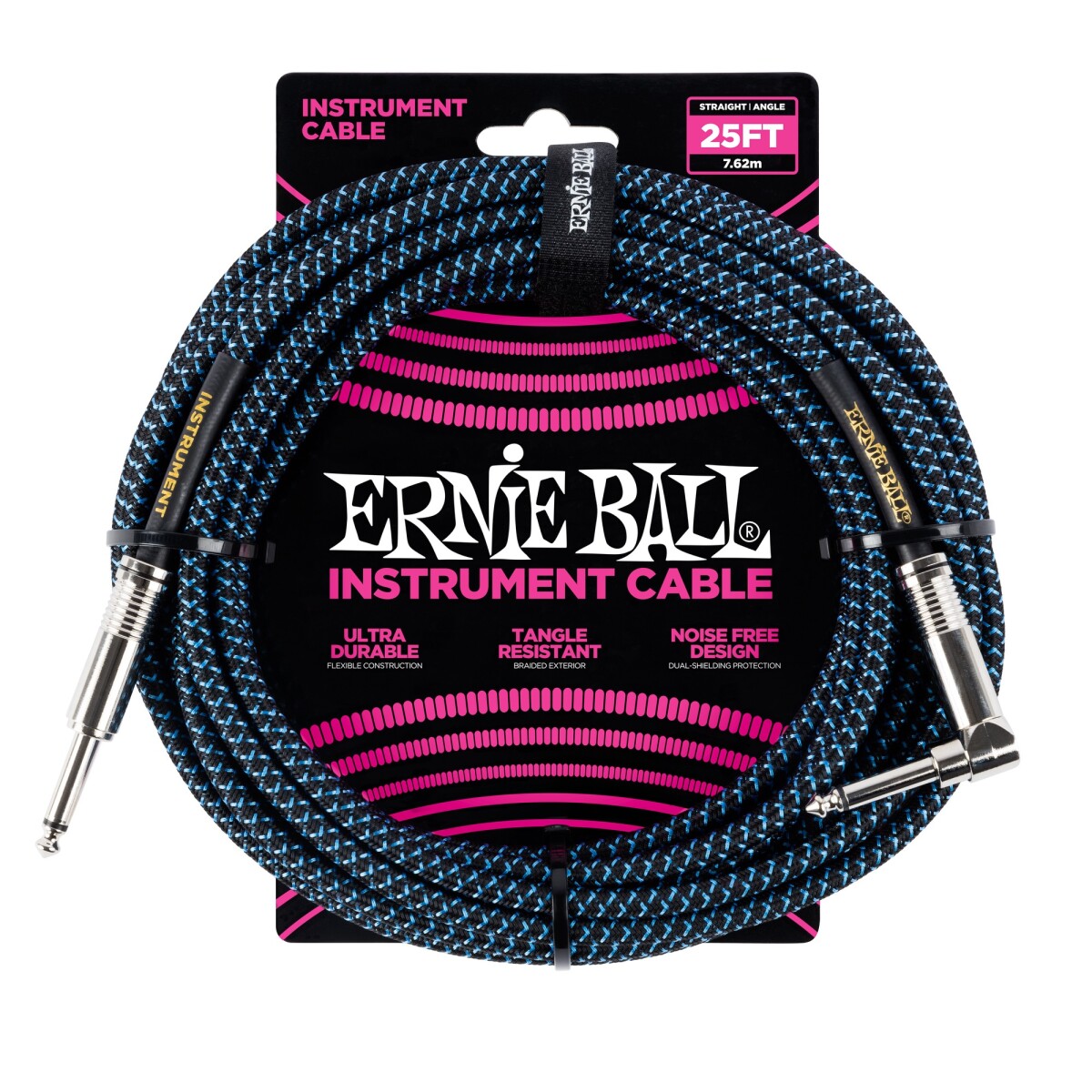 Cable Guitarra Ernie Ball Po6060 25ft Angulo Blk B 