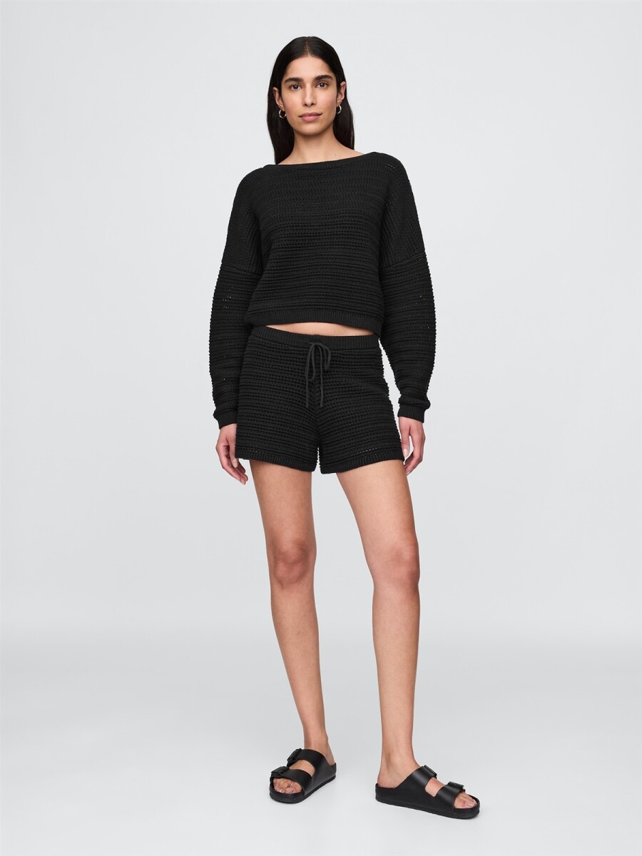 Short Crochet Mujer - Black 