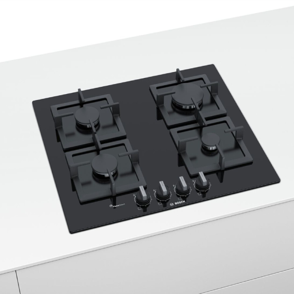 Anafe a gas Bosch PPP6A6B20 Vidrio 60cm negro