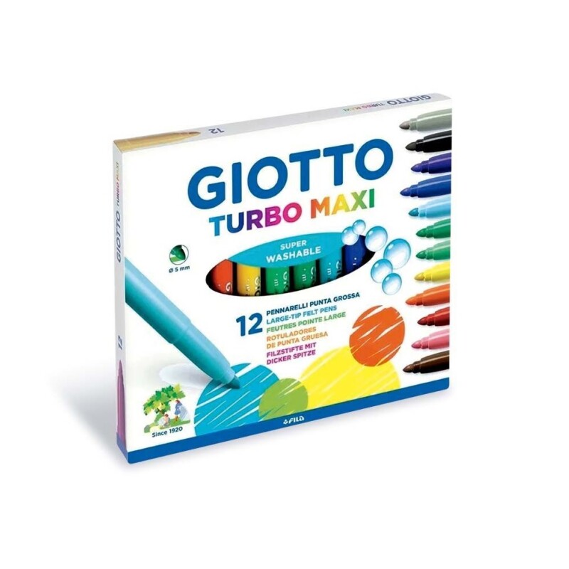 Marcadores Giotto Turbo Grueso – Set x12 Colores MARCADOR (GRUESO) GIOTTO TURBO X12 COL.