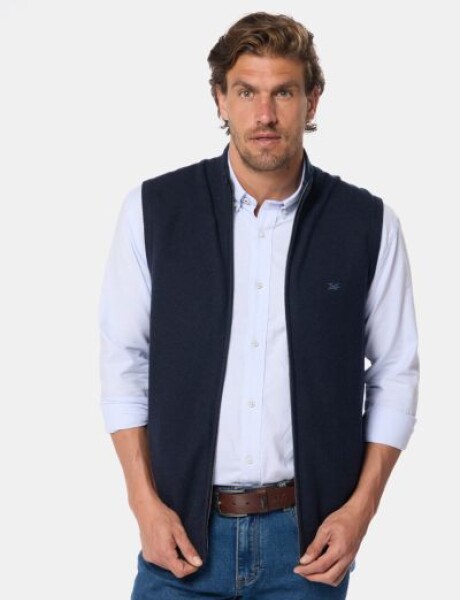 CHALECO TEJIDO DE ALGODON Azul