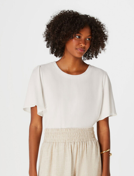 BLUSA FEMENINA CON LINO BEIGE