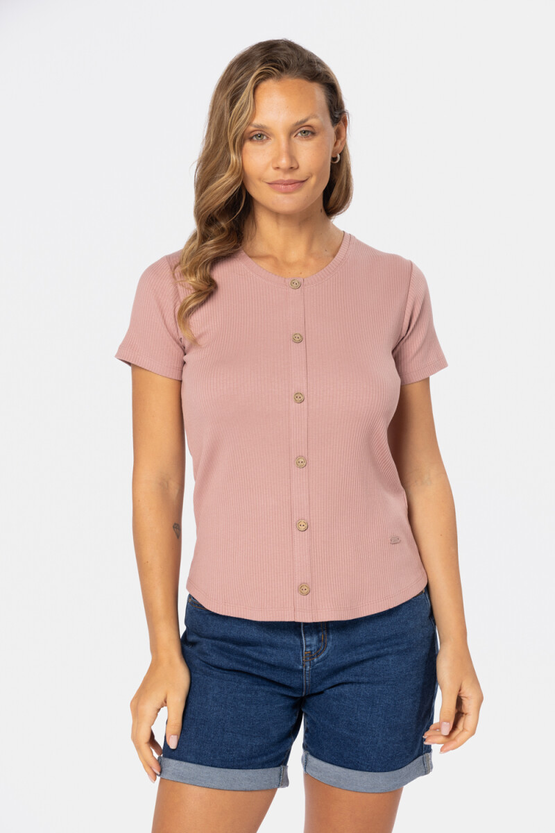 REMERA CON BOTONES - Rosado 