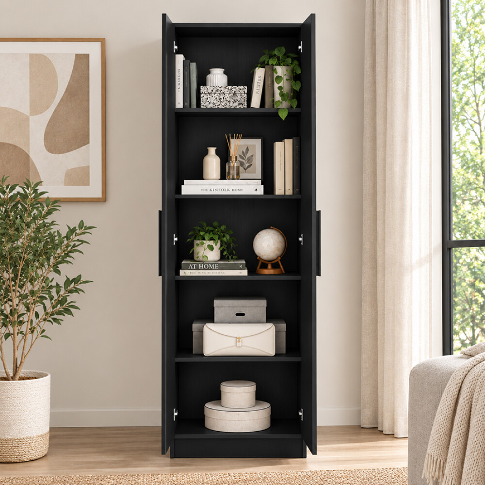 ROPERO 2 PUERTAS GUARDARROPA ARMARIO PLACARD CLOSET MULTIUSO negro
