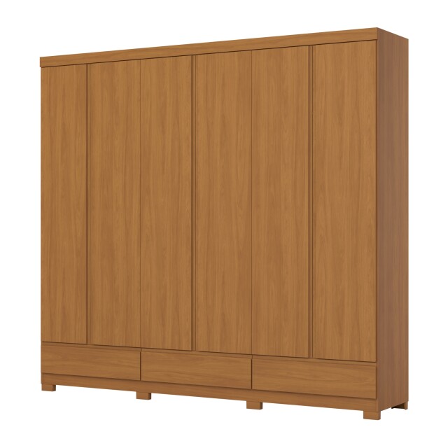 ROPERO IMPERIAL 6 PUERTAS 9 CAJONES GUARDARROPA CLOSET ARMARIO 100% MDF COLOR MADERA