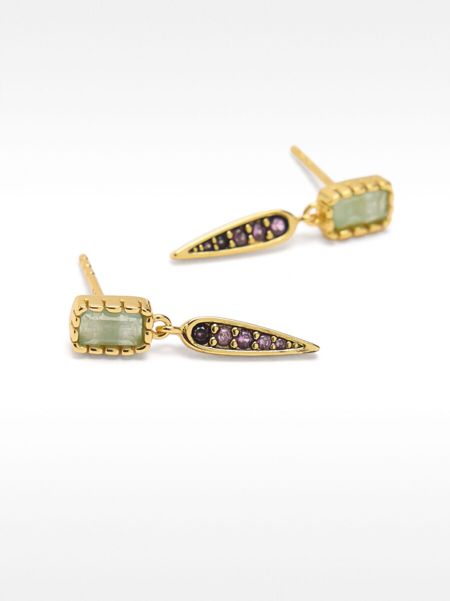 Pendientes Con Circonitas - Plata De Ley 925 multicolor