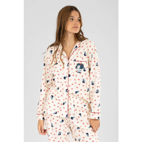 Pijama mafalda flannel fleece Marfil