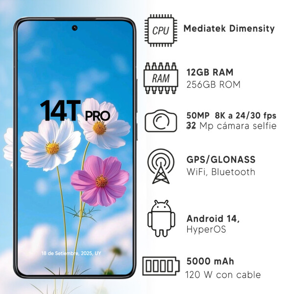Xiaomi 14t Pro 12gb Ram 256gb 50mpx Amoled + Regalo PK XIAOMI 14T PRO 128/256 NEGRO + REGALO