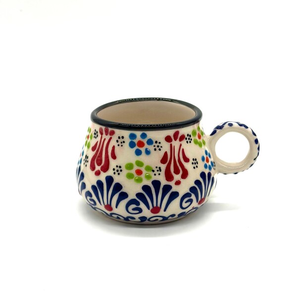 Taza de té de cerámica artesanal Blanco