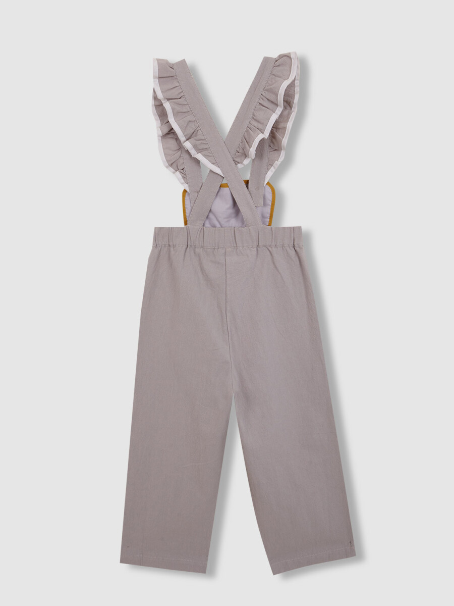 Pantalon Con Tirantes Gris