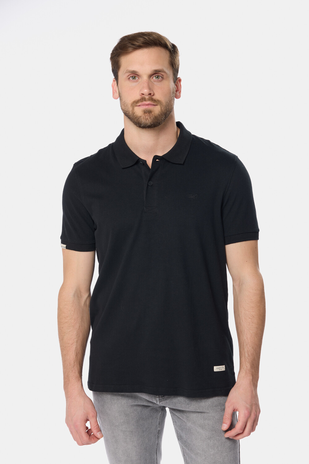 REMERA POLO JERSEY RAYADA Negro