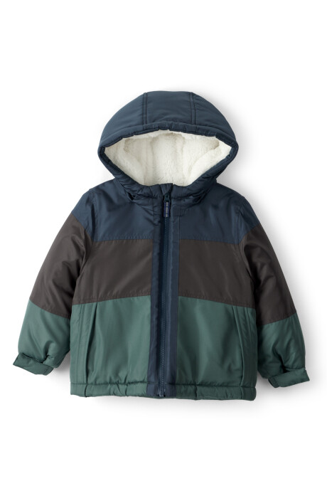 Campera resistente al agua, diseño bloques de color azul, negro y verde. Talles 2-4T Campera resistente al agua, diseño bloques de color azul, negro y verde. Talles 2-4T