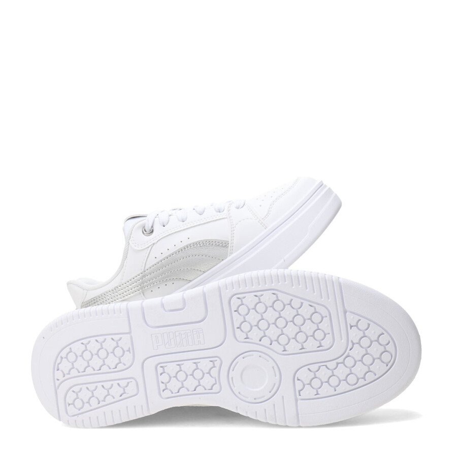 Championes de Mujer Puma Rebound Low Metalic Plataforma Blanco - Plata