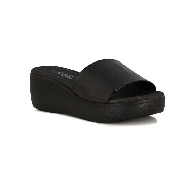Beira Rio Sandalia Casual Tira Ancha C/plataforma Negro