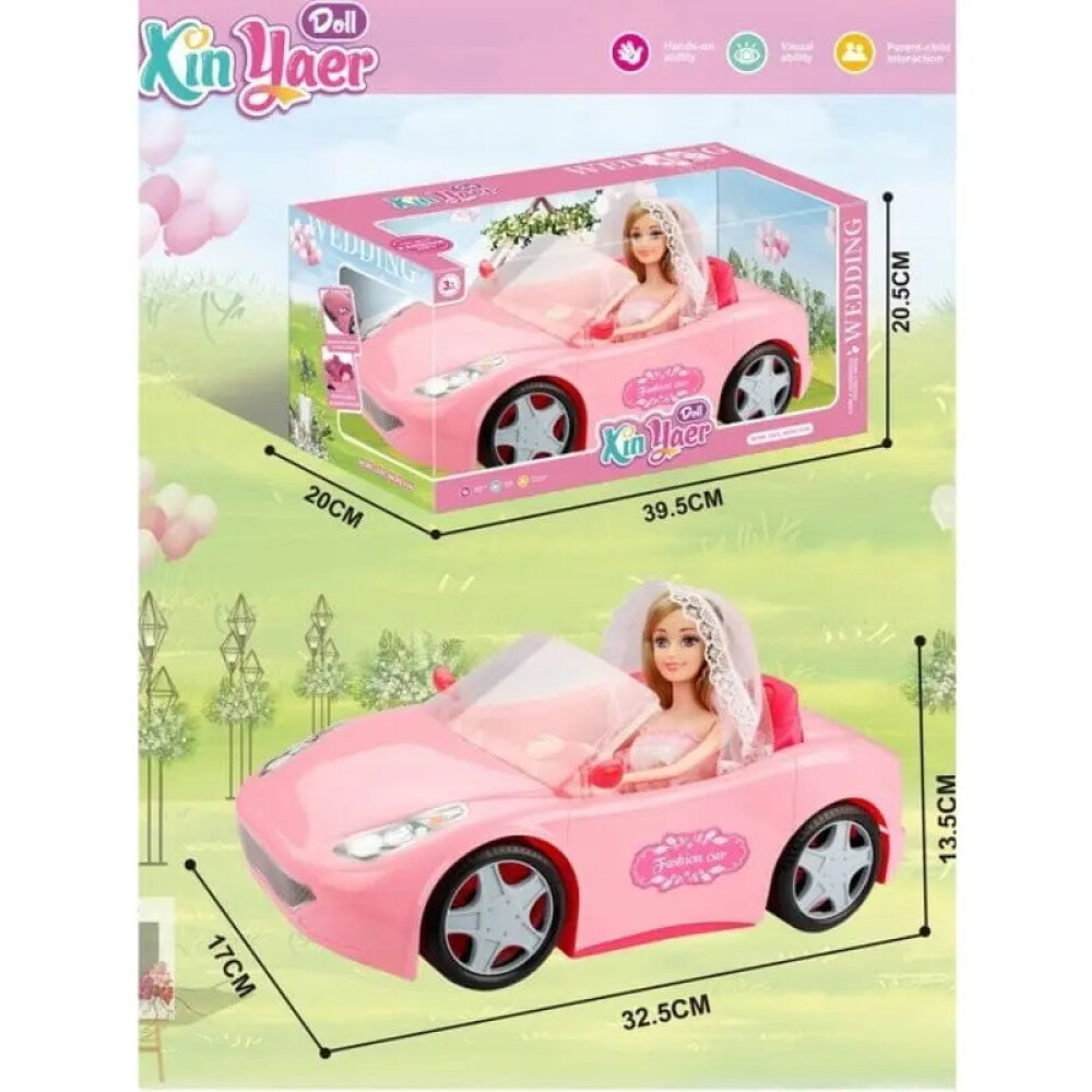 Auto Deportivo Descapotable Con Muñeca Novia Auto Deportivo Descapotable Con Muñeca Novia