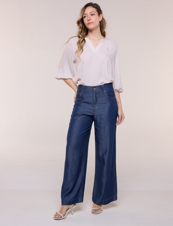 Pantalon Denim Wide Leg JEAN OSCURO