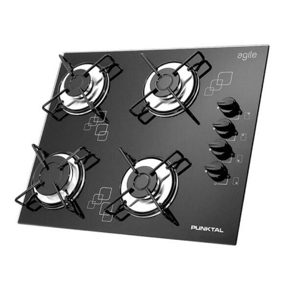 ANAFE GAS - 4 HORNALLAS - ENC. ELÉCTRICO – KIT GAS negro