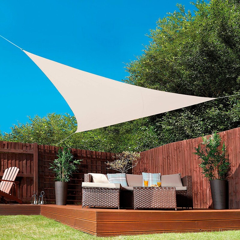 Lona vela triangular en malla sombra 3,6 mts ARENA