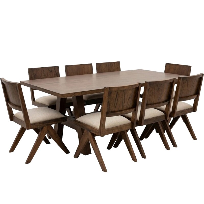 JGO COMEDOR XL RUSTICO NOGAL 305531(CD) Unica