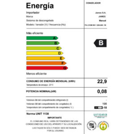 Freezers Horizontal James Fhj 210M Frío Húmedo 198L 73520 001