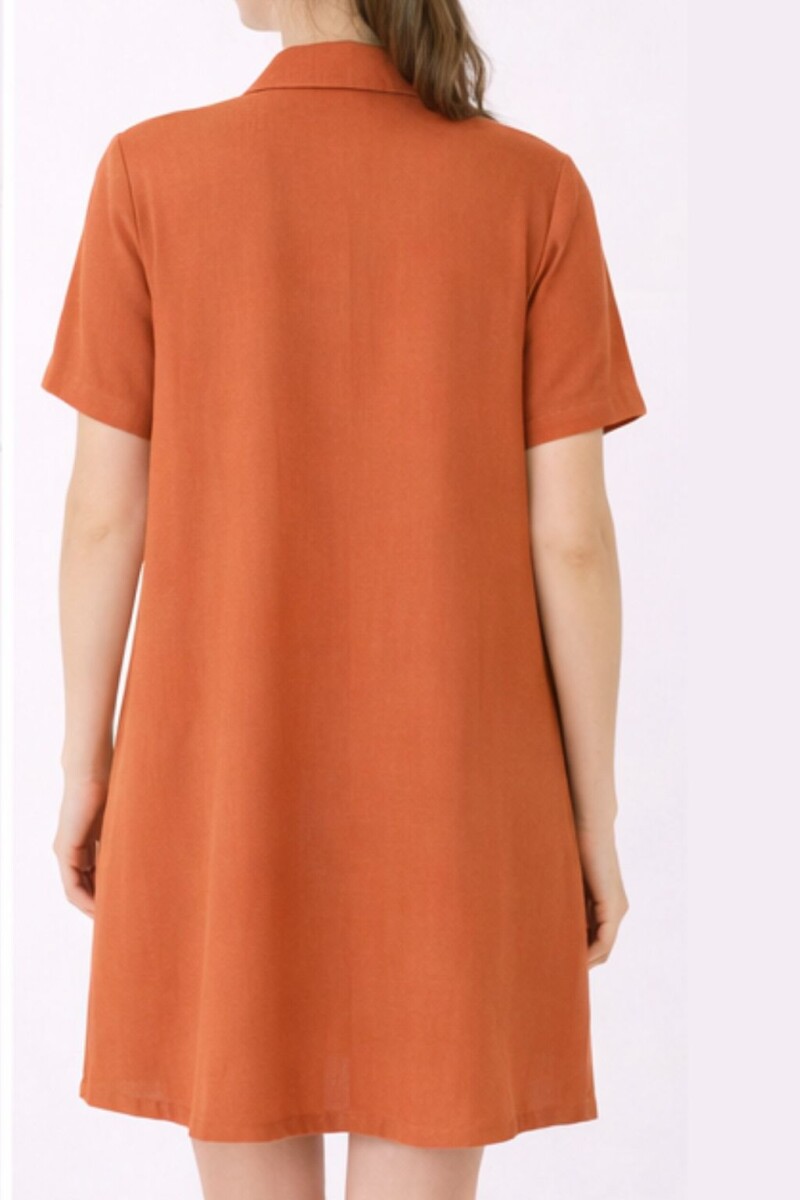 Camisa Maternal Pupa – Viscosa suave con bolsillos prácticos Terracota