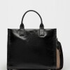 Cartera de Mano Capri En Cuero Liso Negro