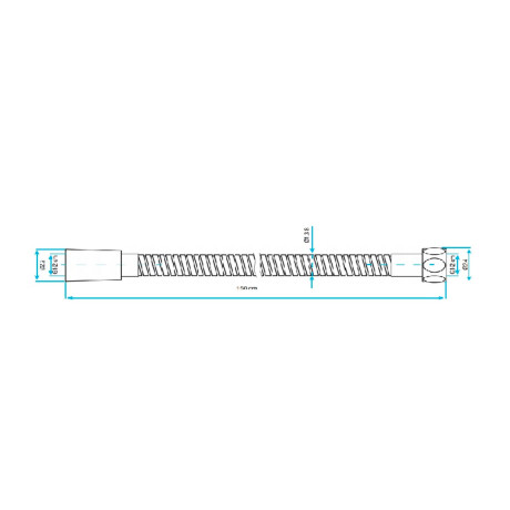 FLEXIBLE ACERO INOX 1.5MT BAÑO SATINADO-CEPILLADO GRIFERIA 000