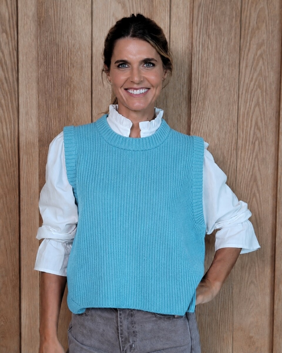 Chaleco Olivia Lambswool - Tourquesa 