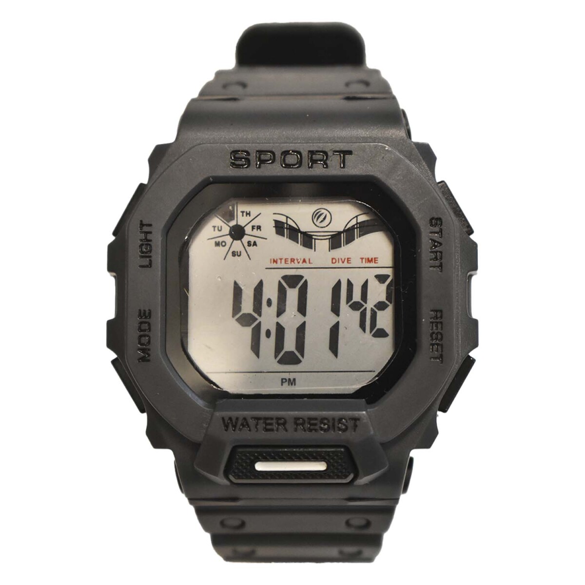 Reloj Deportivo p/ Hombre de Pulsera Waterproof Pantalla Luz - Gris Oscuro 