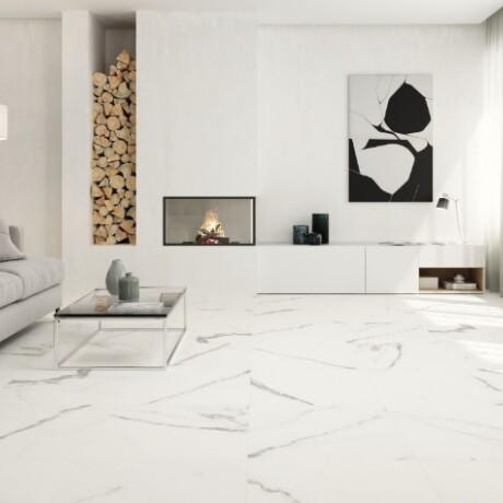 Porcelanato Marmolado Blanco Mate Liso 60X60Cm Piso Pared GAMAS DE BLANCO