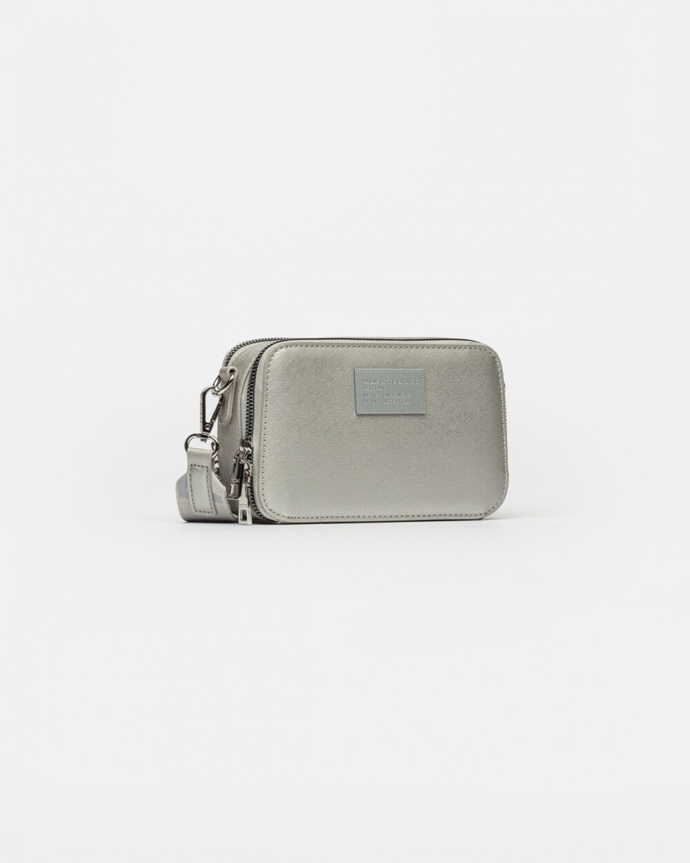 Mini Bag New Penny En Efecto Cuero Zaffiano Metalizado