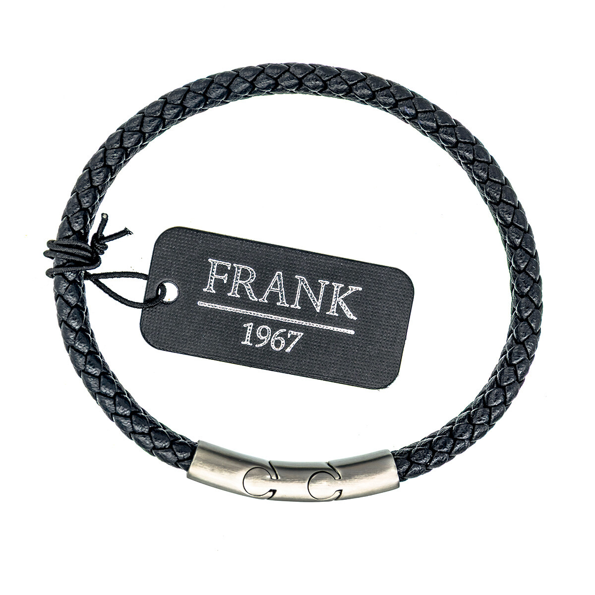 Pulsera cuero y acero, FRANK 