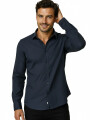 Camisa Ruedo Azul Grisaceo