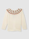 Jersey Cuello Flores Crudo