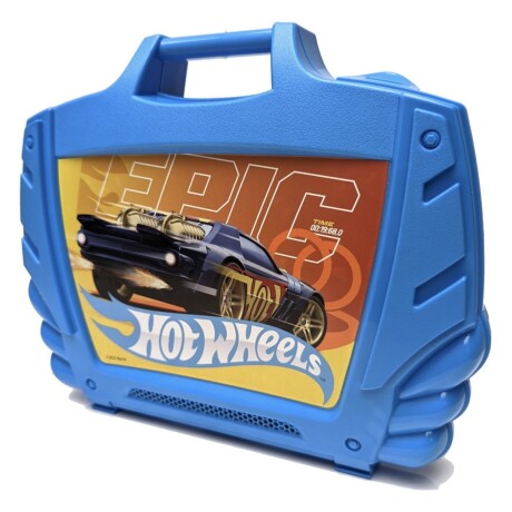 Porta Auto Valija Plastica Hot Wheels Azul