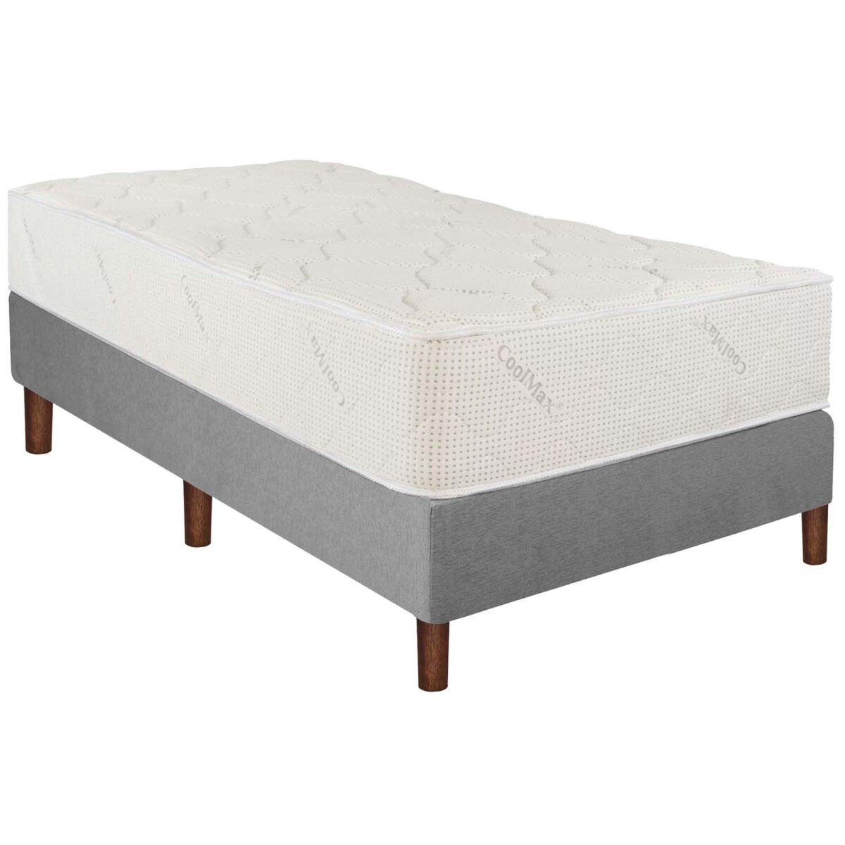 SOMMIER - 1 PLAZA Y MEDIA RESORTES POCKET DENSIDAD CRYSTAL 