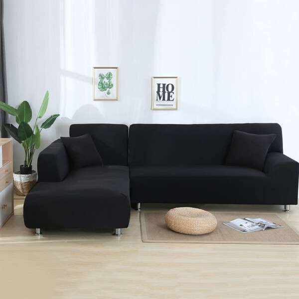 Cubre Sofa Elastico Elastizado Funda 4 Cuerpo Plaza Variante Color Negro