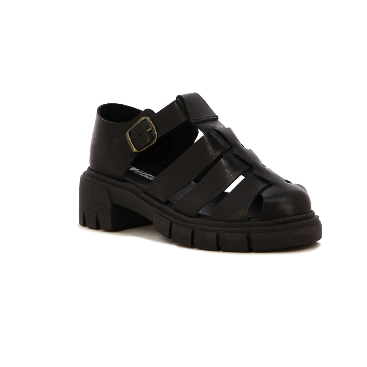 Sandalias Mujer Euro Teens Tres Tiras - Negro 