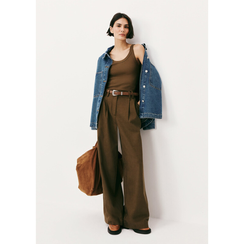 CAMISETA REGATA FEM MARROM MEDIO